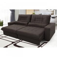 Sof  Retr til Reclin vel 3 Lugares 250cm Magestic  Marrom