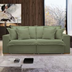 Sofá Cama 3 Lugares Arizona Retrátil Boucle Verde - Celflex