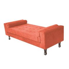 Recamier Baú Félix Solteiro 140 Cm Suede - Doce Sonho Móveis Terracota