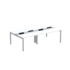 Mesa De Plataforma Dupla Para 4 Pessoas Corporativa 130x140-4p Pdc13-14-4p Branco-cinza