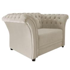Poltrona Decorativa Chesterfield Sofia Suede Bege Adj Decor