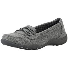 Skechers Tênis feminino Breathe Easy - Good Influence Slip-On, Cinza, 36