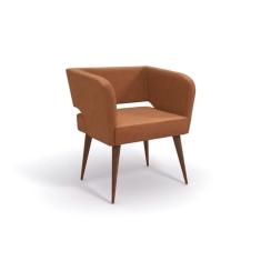 Poltrona Decorativa Antara Queen Suede Marrom Kappesberg