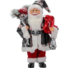 Boneco Natalino Decorativo Papai Noel Lampião Em Tecido 41cm