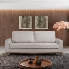 Sofá Cama 3 Lugares 224cm Alegra Linho Bege