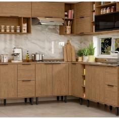 Balcão Para Cozinha Canto Reto Toscana Espresso Móveis Freijó