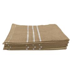 Jogo 5 Toalhas de Rosto 100% Algodão de Fibra Leve Compacta Cáqui