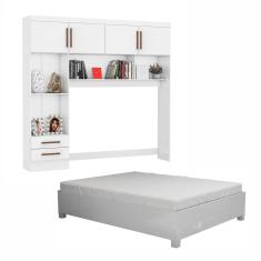 Guarda Roupa Modulado com Cama Paris 4 Portas 2 Gavetas - Branco