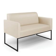 Sofá Namoradeira Base Industrial Preto Marisa Corino D03 - D\`rossi Cor Bege