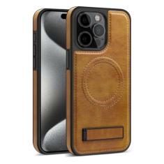 Couro lnvisível suporte magnético caso de telefone para iphone 11 12 13 14 15 pro max 14 15 plus 15pro suporte caso de telefone, marrom, para iphone 13