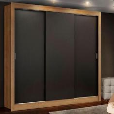 Guarda Roupa Casal Madesa Lyon Plus 3 Portas de Correr 4 Gavetas, Rust