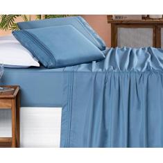 Lençol Casal Box Padrão Bordado Degrade 4 Peças Allegra 200 Fios - Bia