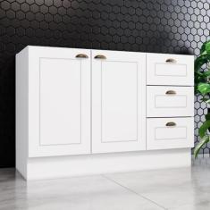 Balcão 2 Portas 3 Gavetas Clássico Americana - Henn, Branco HP