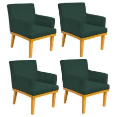 Kit 04 Poltronas Decorativa Para Sala de Estar Base Mel Beatriz W01 Su