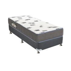 Cama Box Solteiro: Colchão Espuma D33 Ortobom Light + Base Crc Camurça Gray(88X188)
