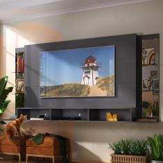 Painel para TV até 65" com Espelho Nairóbi Plus Multimóveis Preto