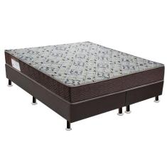 Cama Box Cori I com Colchão Queen Espuma D45 Iso (18x158x198) Marrom -
