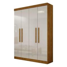 Guarda Roupa Solteiro Hera 4 Portas Rufato Imbuia/off White