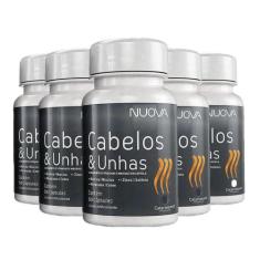 Kit 5 Nuova Cabelos E Unhas Biotina Catarinense 60 Cápsulas