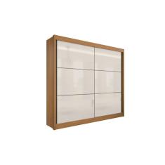 Guarda Roupa Casal 2 Portas 6 Gavetas Cancun Cinamomo Off White - D`Doro