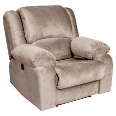 Poltrona Do Papai Reclinável Elétrica Magnum Veludo Creme - Gran Belo
