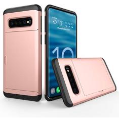 SORAKA Capa para Samsung Galaxy S10 4G com porta-cartões Capa para carteira Capa blindada para Samsung Galaxy S10 4G Capa para PC TPU de camada dupla Capa à prova de choque