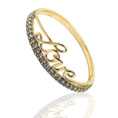 Anel de ouro 18k Love com Pedras - Elegancy Joias, 23