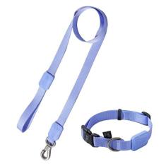 Coleira Ajustável E Guia Para Cães Violeta - M