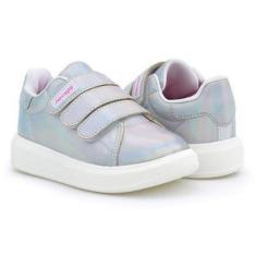 Tênis Menina Novopé Conforto Tiras Aderentes Holográfico-Feminino