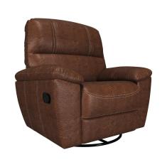 Poltrona do Papai Reclinável Giratória Armênia Glider Mecânico Couro Mel - Gran Belo