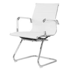 Kit 2 Cadeiras Office Manhattan Esteirinha Fratini Revestida Em Poliuretano (pu) Branco