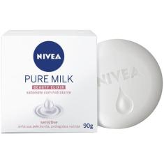 NIVEA Sabonete em Barra Pure Milk Sensitive 90g, 1, 90g