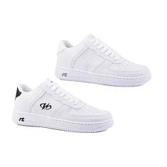 Kit 2 Pares Tênis Estilo Retrô Sneaker Runway Masculino Tamanho:41;Cor:Branco Preto e Branco