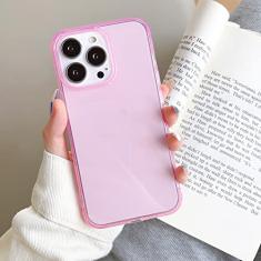 Capa de telefone transparente colorida para iPhone 14 13 12 11 Pro Max XR XS X 8 7 Plus SE 3 Mini capa traseira à prova de choque de silicone macio, rosa, para iPhone XS