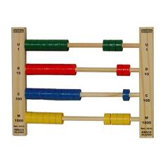 Ábaco De Madeira Escolar Infantil Fechado Para Matemática Carimbras