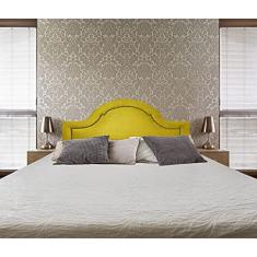 Cabeceira Queen Diamond Provence Suede Liso Amarelo 160 X 60