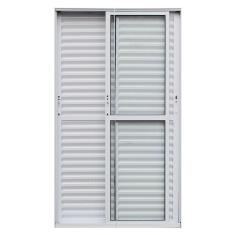 Porta de Alumínio Correr 210x150cm 3 Folhas Atlântica Branco