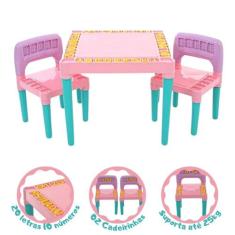 Mesa Mesinha Infantil 2 Cadeiras Educativa - Tritec