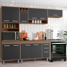 Cozinha Compacta 4 peças Balcão com Tampo Barcelona Poliman Móveis