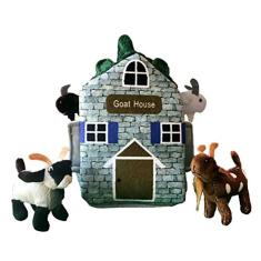 Adore 12 "Goat Farm House Stuffed Animal Plush Playset