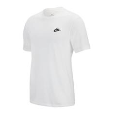 Camiseta masculina Nike Sportswear Club, camisa Nike masculina com ajuste clássico, branca/preta, GG