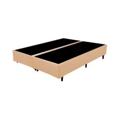 Base Box Queen Bipartido Santo Box Sintético Bege 40x158x198