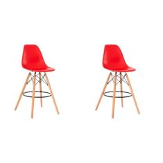 Banqueta Alta Charles Eames Eiffel 133BPP Cor:Vermelho;Quantidade:2
