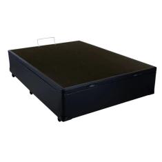Cama Box Baú Casal Universal AColchões Corino Preto 41x138x188