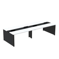 Mesa de Plataforma Dupla para 4 Pessoas Corporativa 120x140/4p Branco/Preto