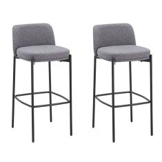 Conjunto com 2 Banquetas Fany Cinza Escuro