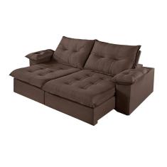 Sofá 5 Lugares Retrátil E Reclinável Martins M-183 Veludo Marrom
