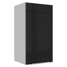 Armário Aéreo Madesa Lux 35cm 1 Porta Branco Preto