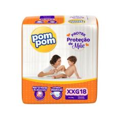 Fralda Pom Pom Protek Proteção de Mãe Jumbo - Tam. XXG 14 a 18kg 18 Un
