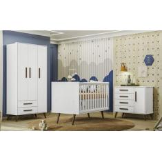 Quarto de Bebe Completo Q Encanto Retrô Branco Qmovi